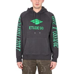 ETUDES STUDIO Graphic Print Hoodie Men BLACK Sweaters & Cardigans